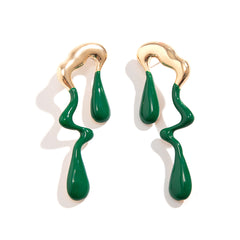 Asymmetric melted metal drop earrings - Nandi
