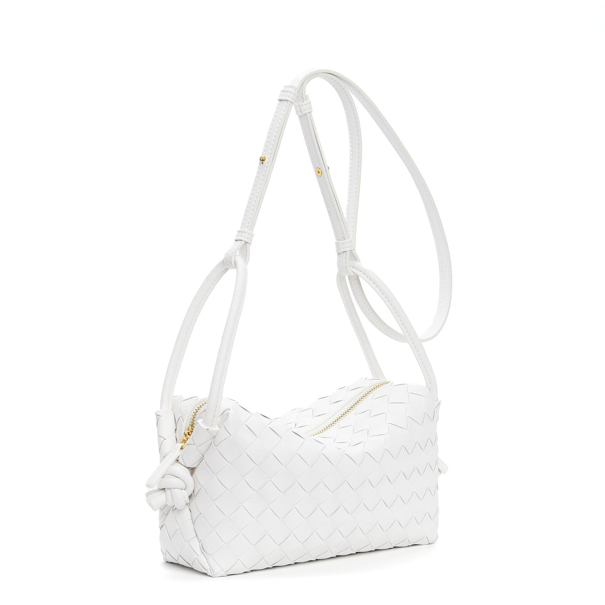 textured leather crossbody with adjustable strap - INESU