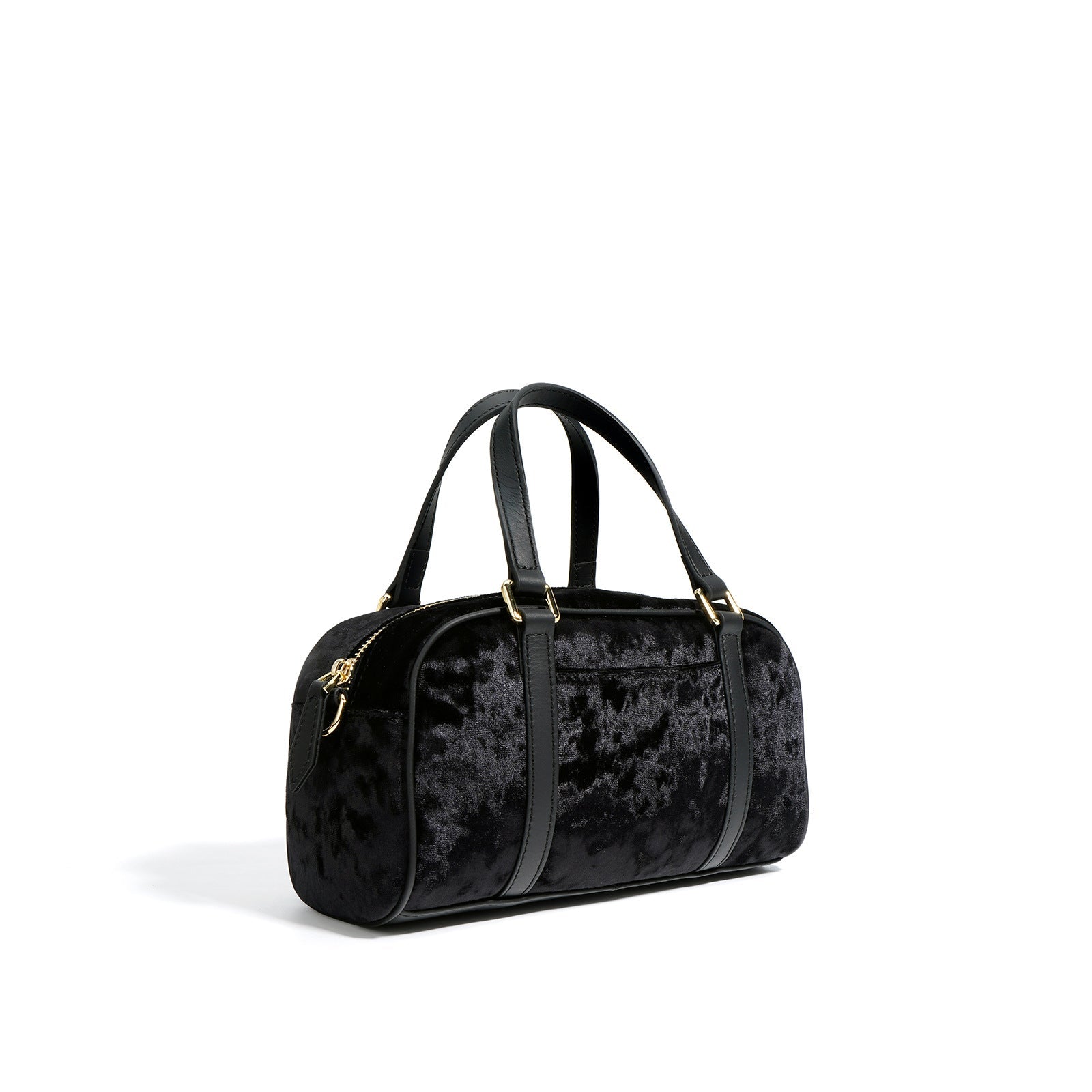 Structured velvet duffel bag with contrast straps – LANYLA