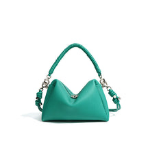 geometric leather handbag with coiled handle – SIENNA