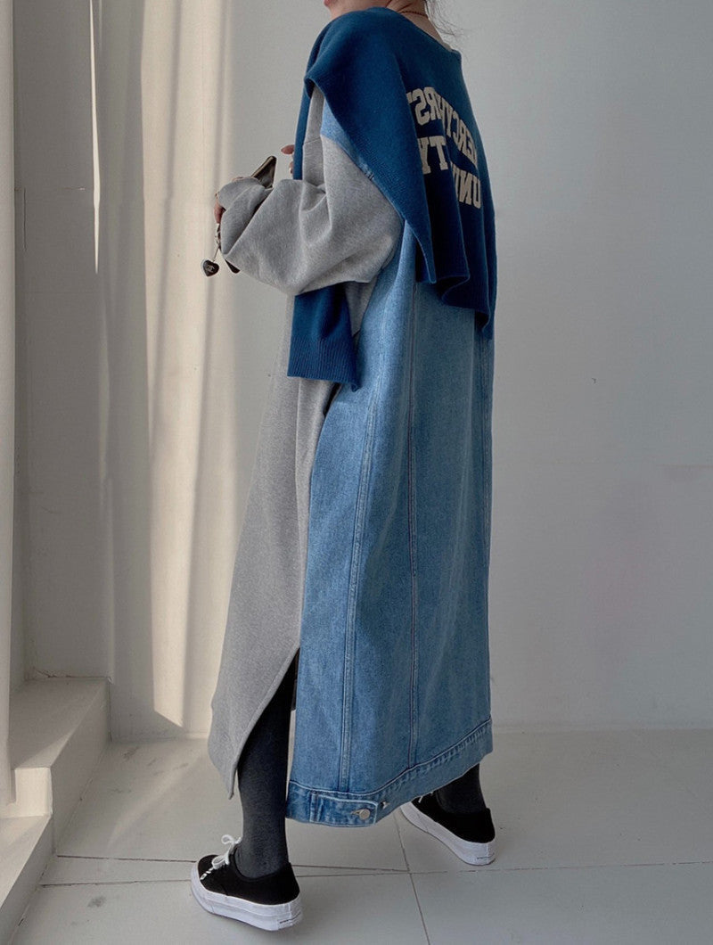 oversized sweatshirt dress with text print – Faeiqa