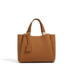 structured pebble leather tote with top handles - TERRAX