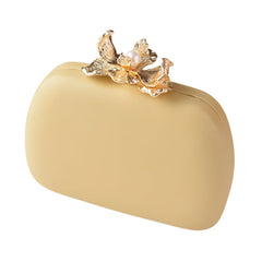 Velvet Box Clutch with Gold Orchid Clasp – LUNIE