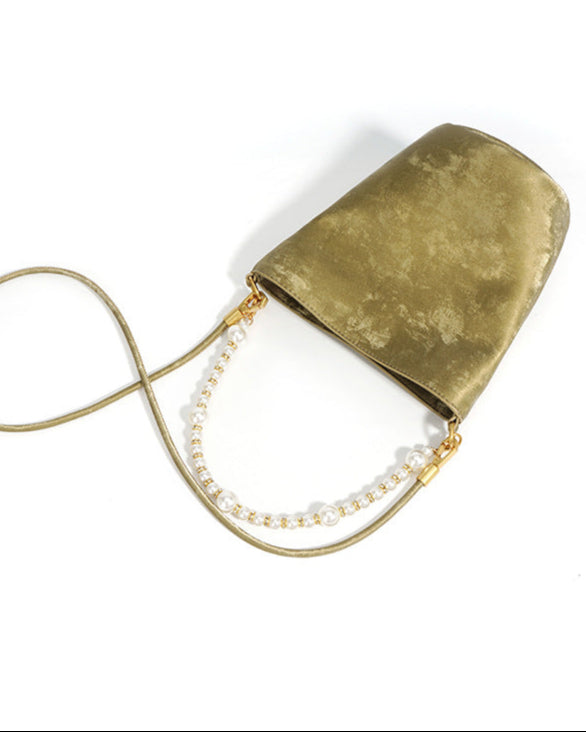 bucket mini bag with pearl strap detail - AIRAV