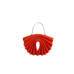 culpted accordion shell bag with metal top handle – LUCIDA