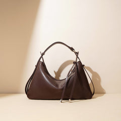 crescent shoulder bag with tie straps – MOCHA