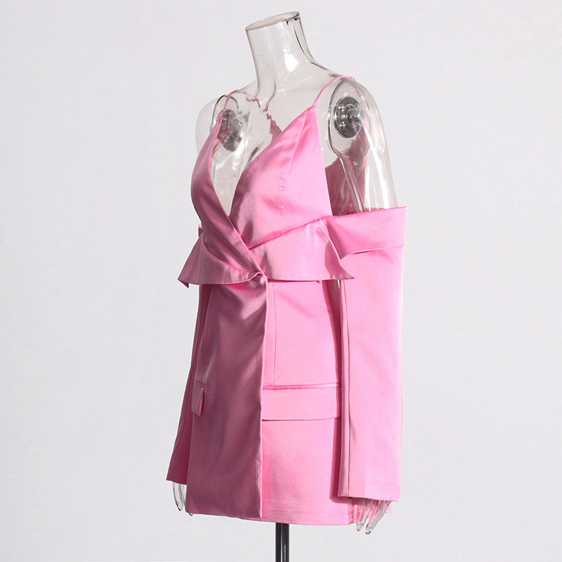 Off-shoulder blazer with ruffle detail - Bilury