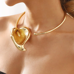 Open cuff bracelet with sculptural petal detail - Vonda