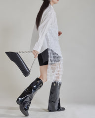 Oversized button-up shirt with fringe detail - Lurgi