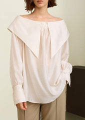 Off-shoulder blouse with oversized collar - Liduvi