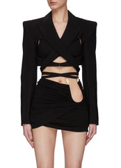 Cut-out blazer with tie-front detail - Nasru