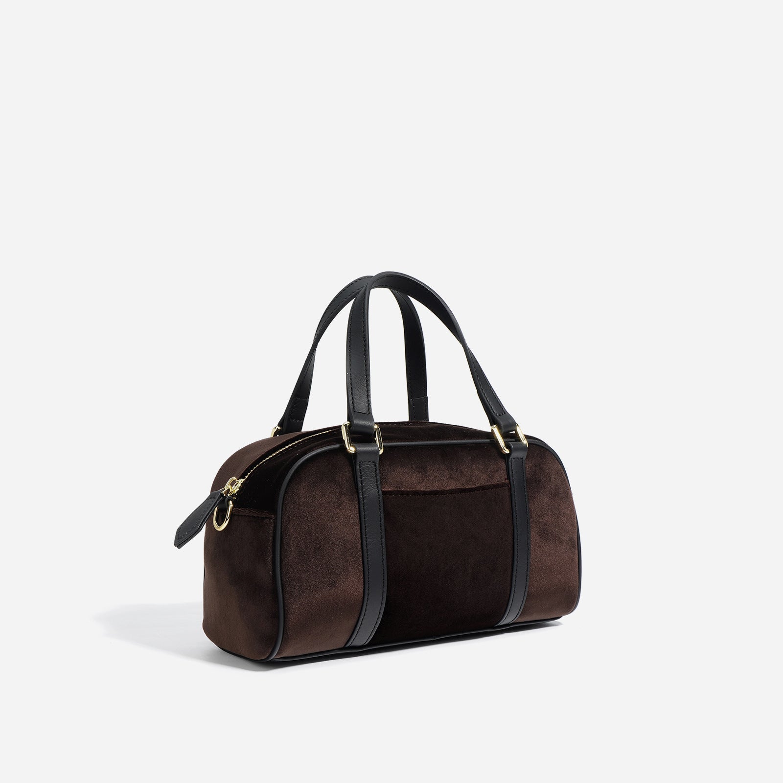 Structured velvet duffel bag with contrast straps – LANYLA