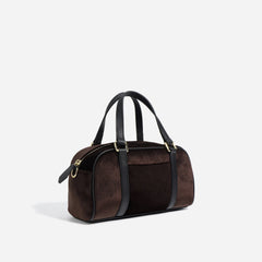 Structured velvet duffel bag with contrast straps – LANYLA