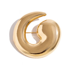 Spiral-shaped brooch with glossy finish - Lakdu