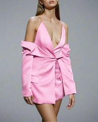 Off-shoulder blazer with ruffle detail - Bilury