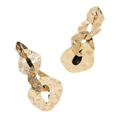 Textured linked drop earrings with organic shapes – Ristu