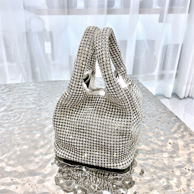 crystal-embellished knotted-handle evening bag - Eromidc