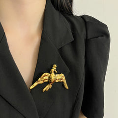 Antique Gold Dove of Peace Brooch Pin - MLINO