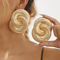 textured dome earrings with spiral illusion - AURAR