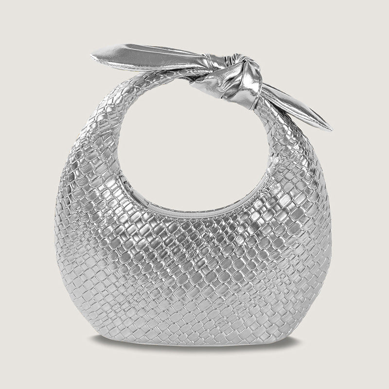 metallic woven mini bag with knotted handle – AURAN