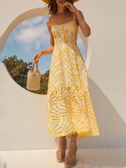 printed ruffle-hem sundress with spaghetti straps – Callisto