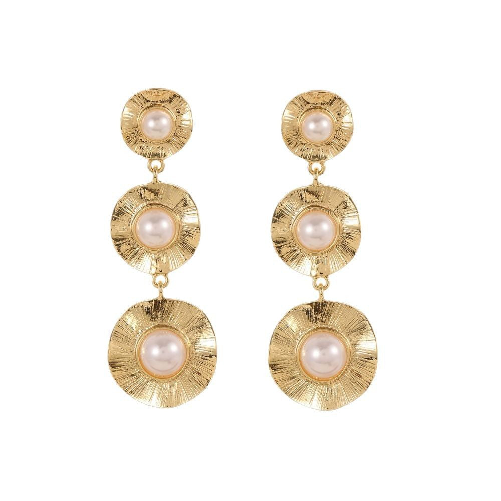 tiered sunburst pearl earring – SELENE