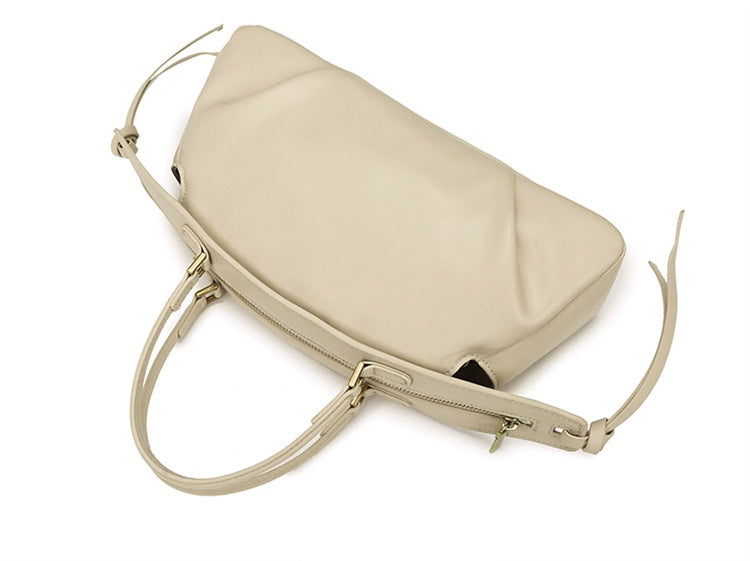 structured satchel bag in ivory cream – ELARA