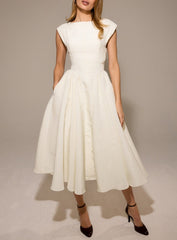 Pleated Backless Sleeveless Midi Dress