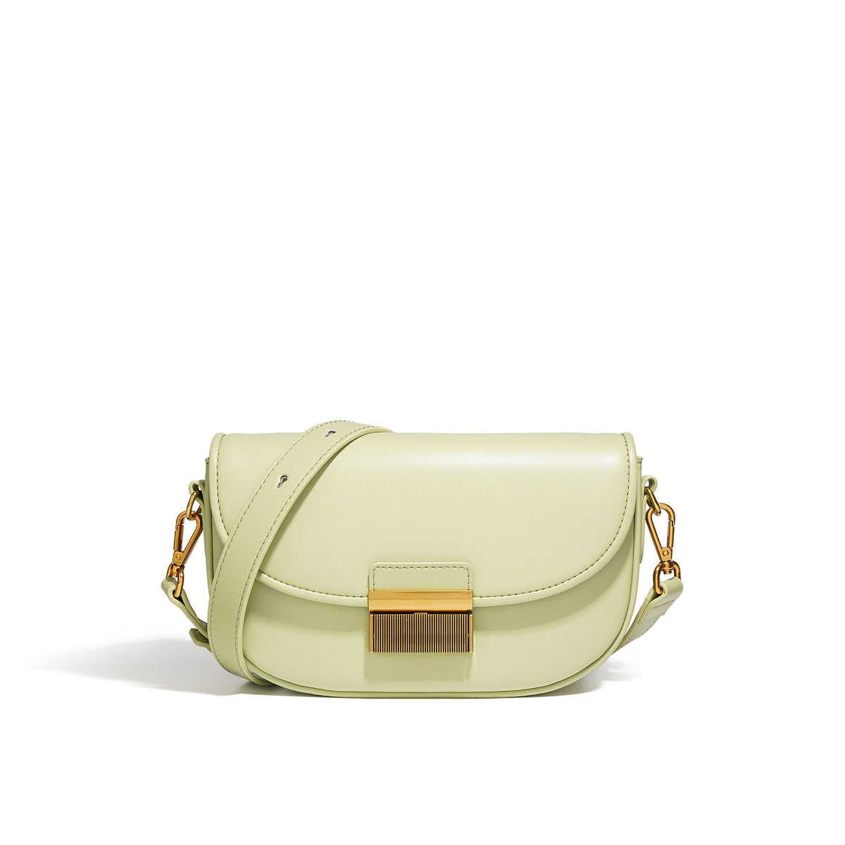 structured flap shoulder bag with gold clasp - AVAX