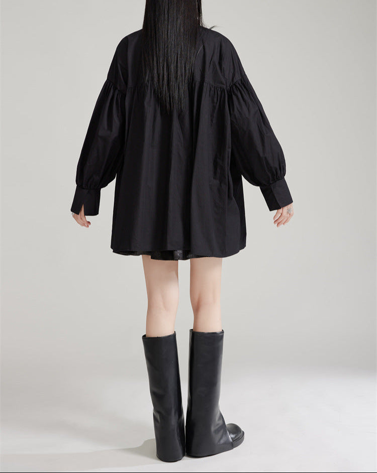 Relaxed oversized shirt with adjustable drawstring - Zardu