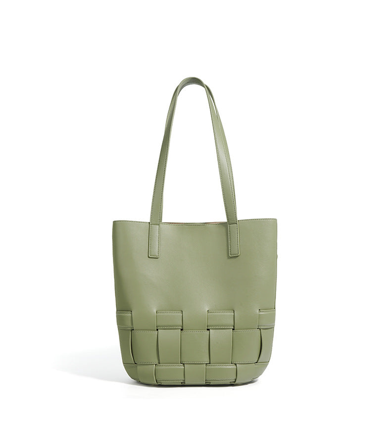 tall woven-hem tote bag – NOIR