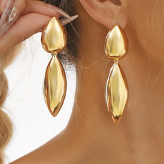 elongated teardrop earrings with mirror finish - LINAD