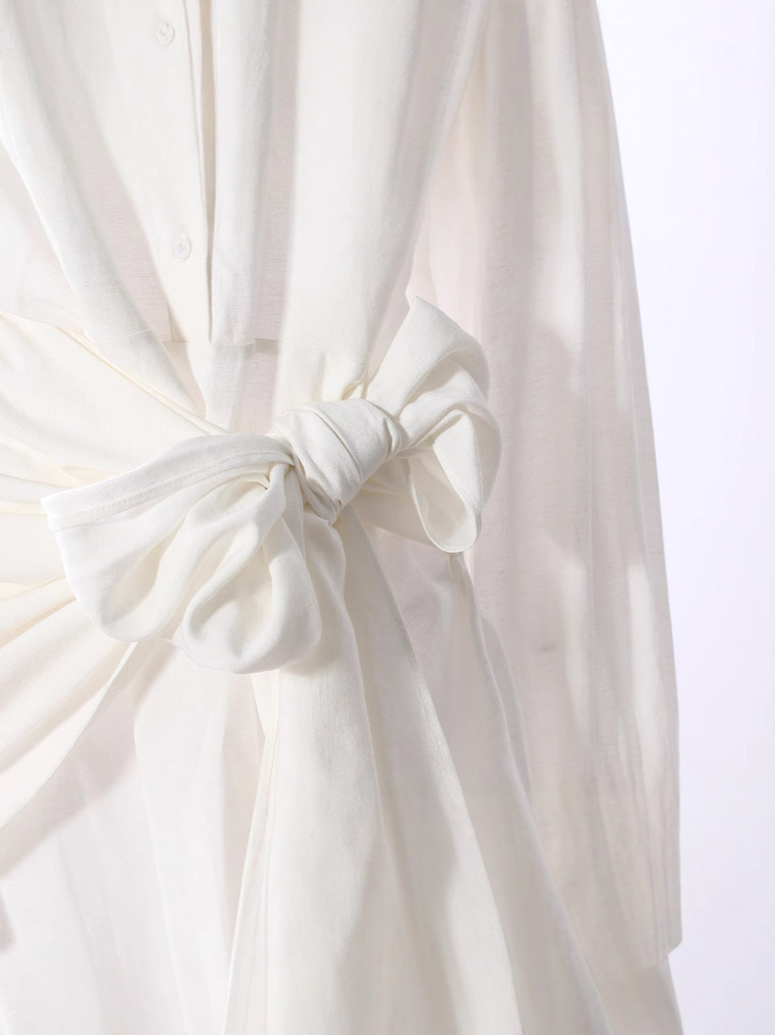 long-sleeve shirt with oversized bow tie waist – CELINE