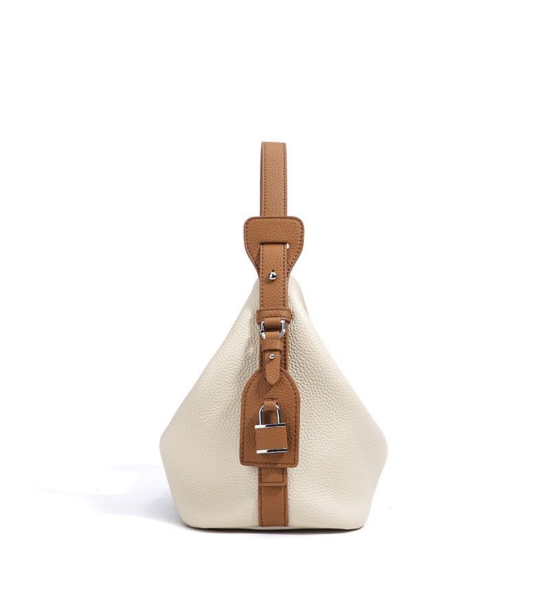 Soft Leather Shoulder Bag with Contrast Trim – SIENA