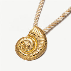 Rope choker necklace with gold sea charms - Simny