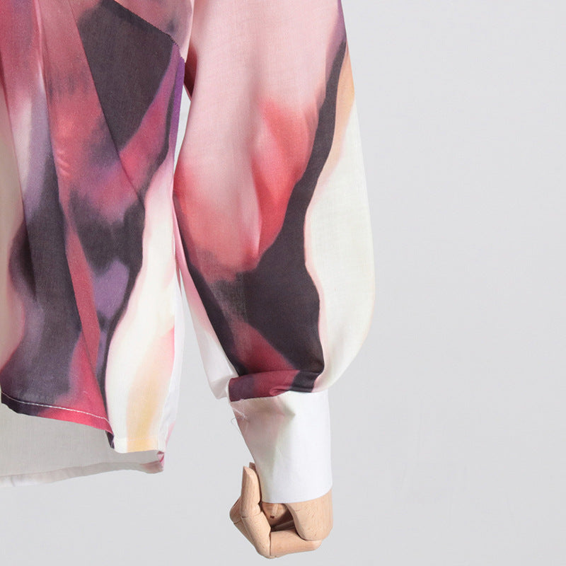 printed satin belted pantsuit - Bindy