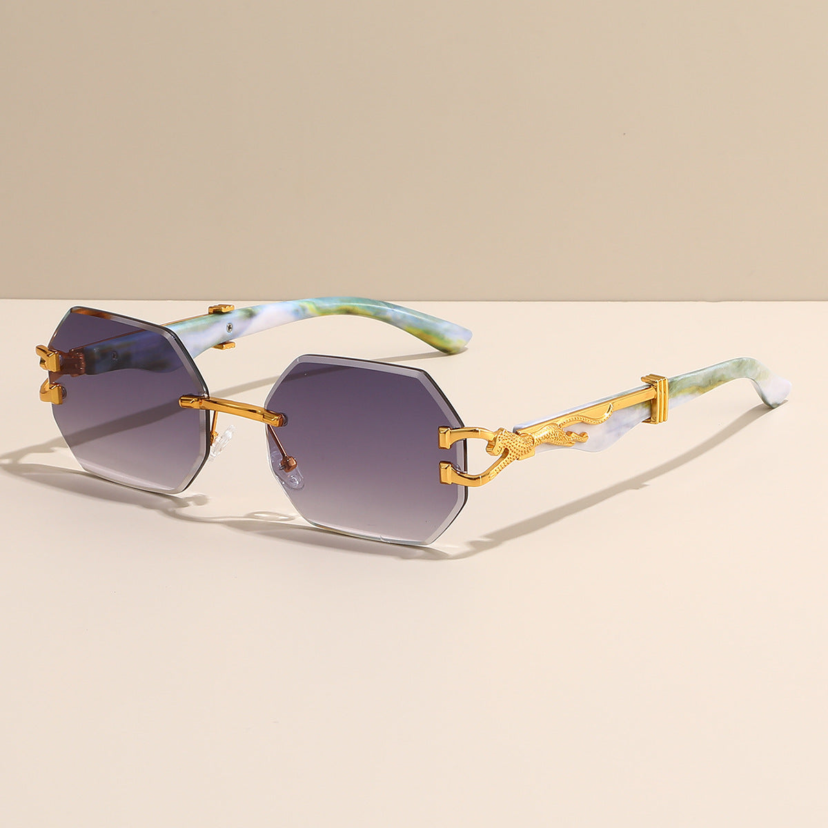 octagonal sunglasses with dragon arms – ASTRAZ