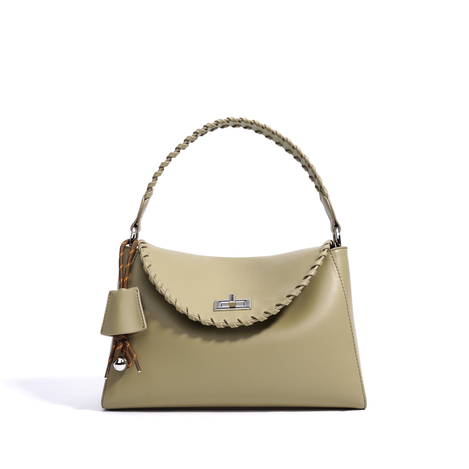 top-handle trapeze bag with braided strap – LENA