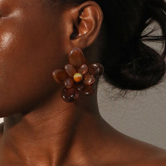 glossy flower stud earring in pastel bloom – MAIA