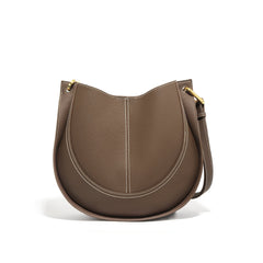 crescent saddle bag in textured leather – SANDRA