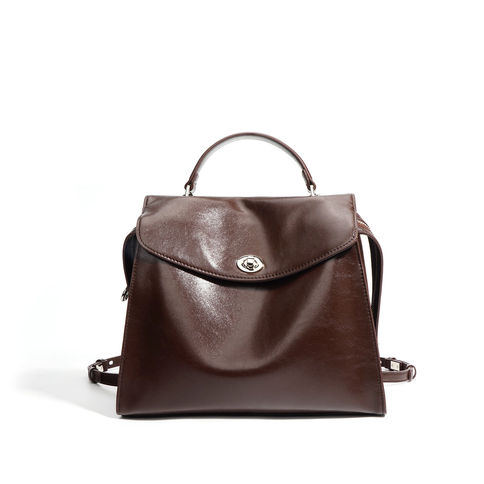 structured top-handle bag with flap closure – NOIN