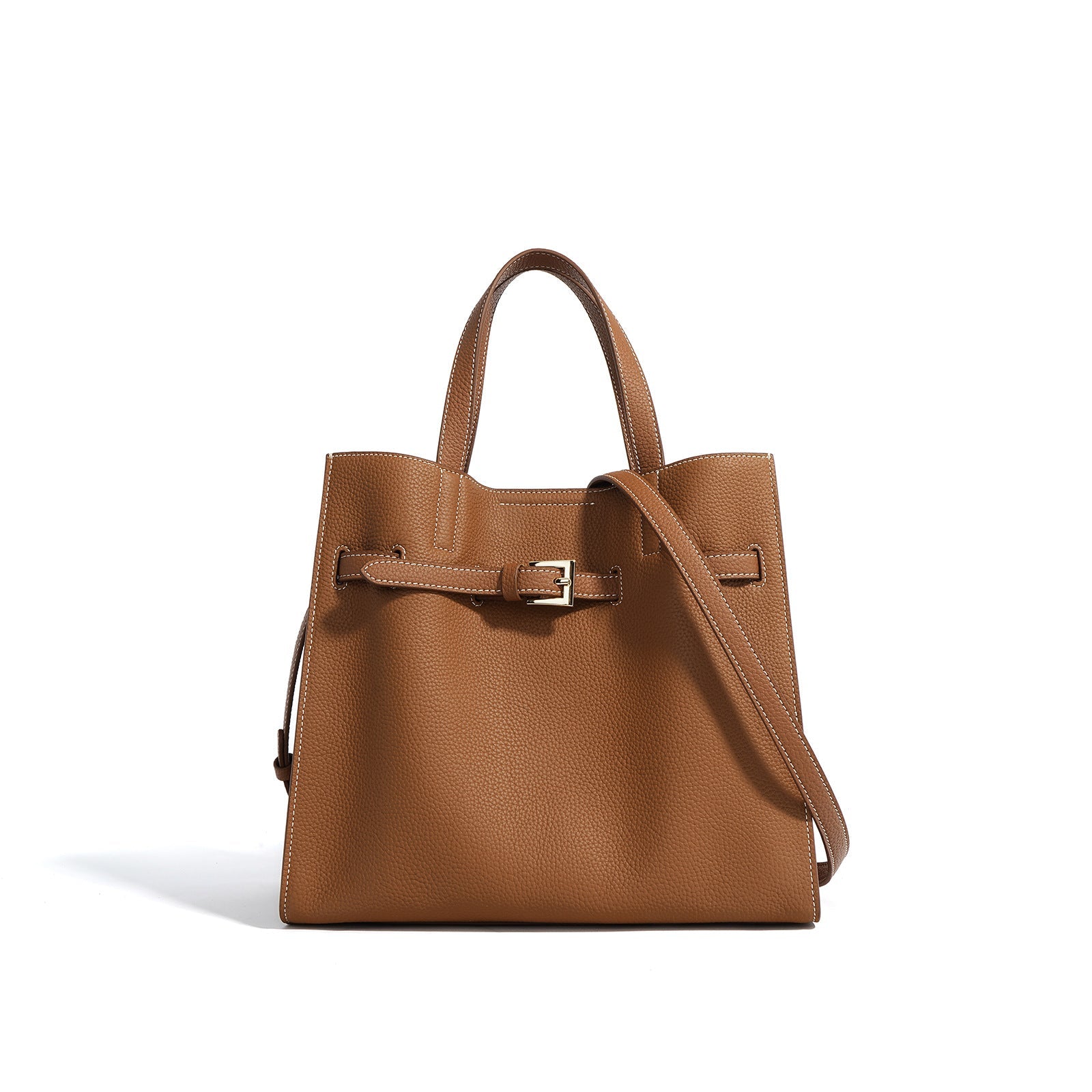 structured tote bag with buckle strap detail – SAVANNA
