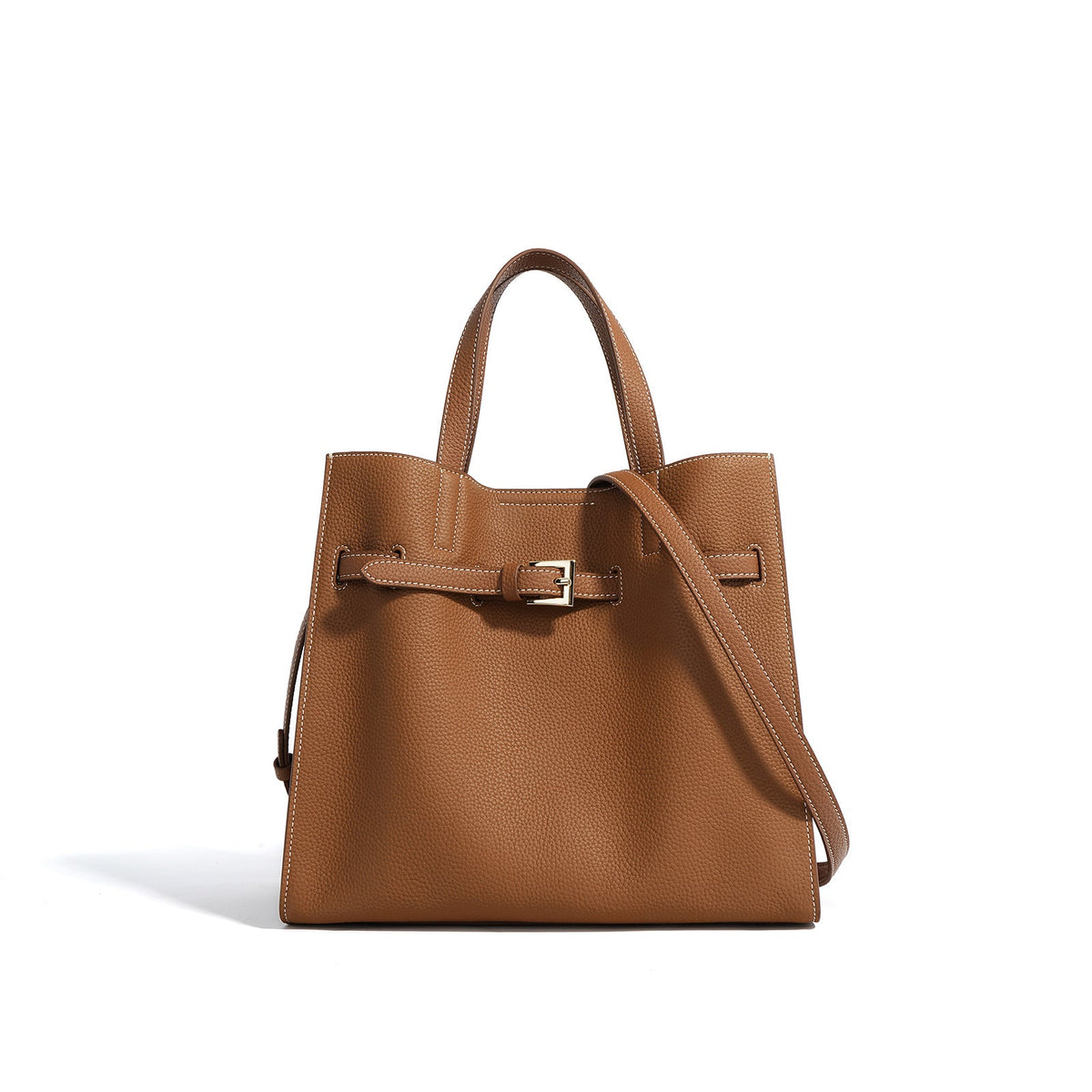 structured tote bag with buckle strap detail – SAVANNA