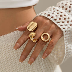 Bold sculptural rings set in mixed metals - Nisli