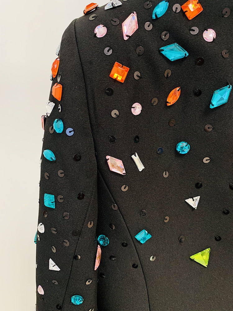 embellished tailored blazer suit with straight-leg pants – Fanckjh