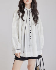 Long Sleeve T-Shirt with Contrast Trim - Anrul