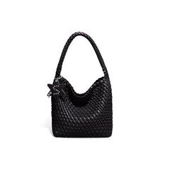 Woven leather shoulder bag with star charm - Wavri