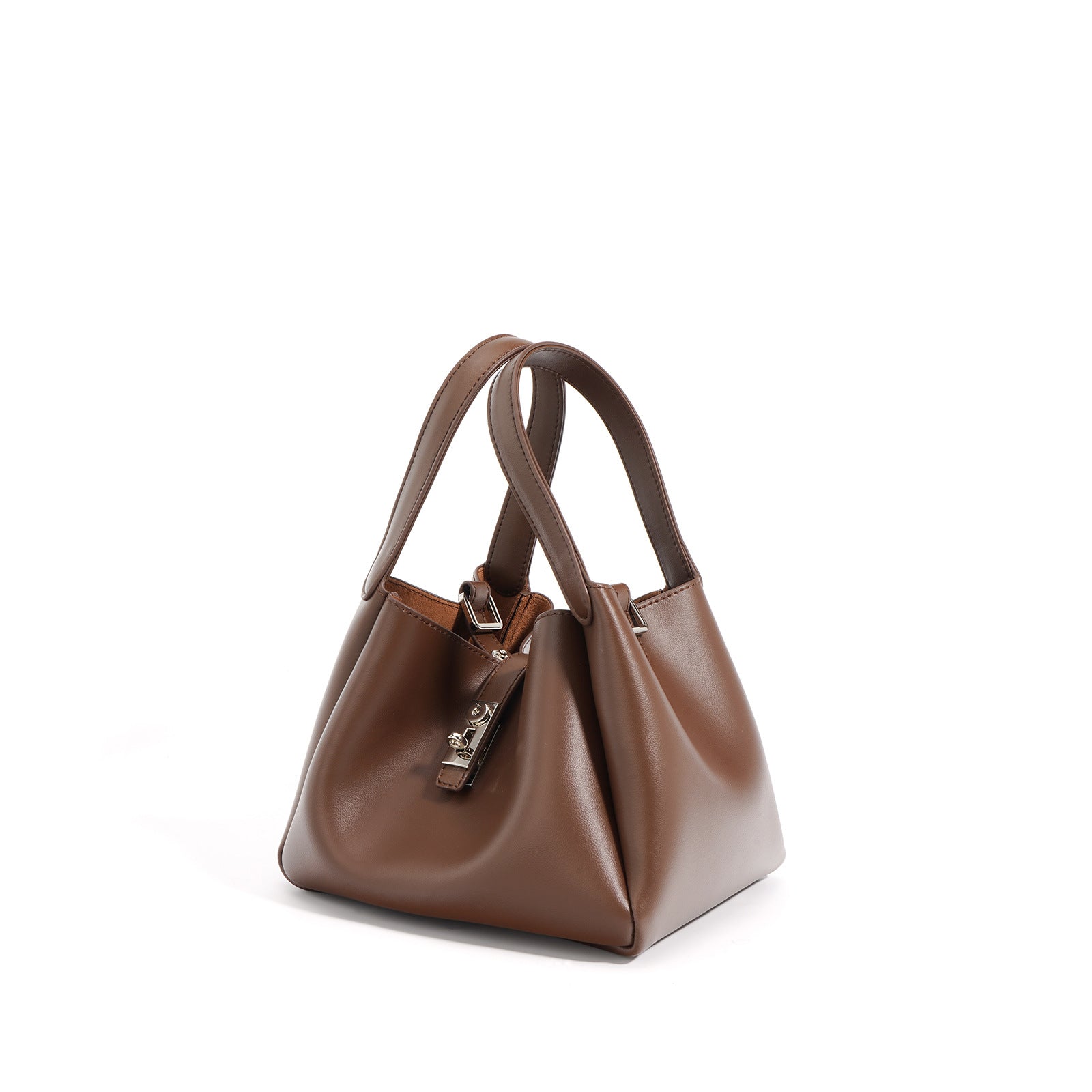 structured bucket bag with top double handle - NOVWA