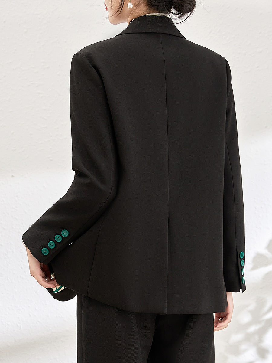 single-breasted tailored blazer with classic lapel - SOFIAK