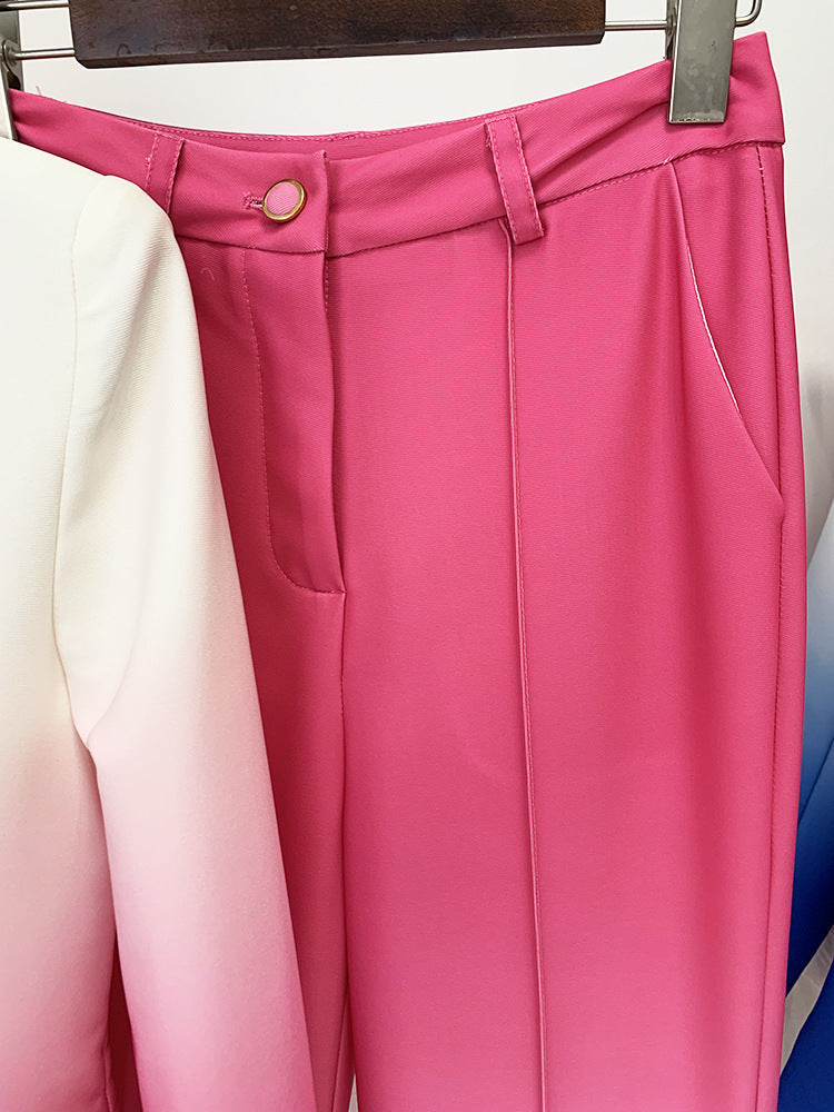 gradient tailored pantsuit with single-breasted blazer – Fannanah